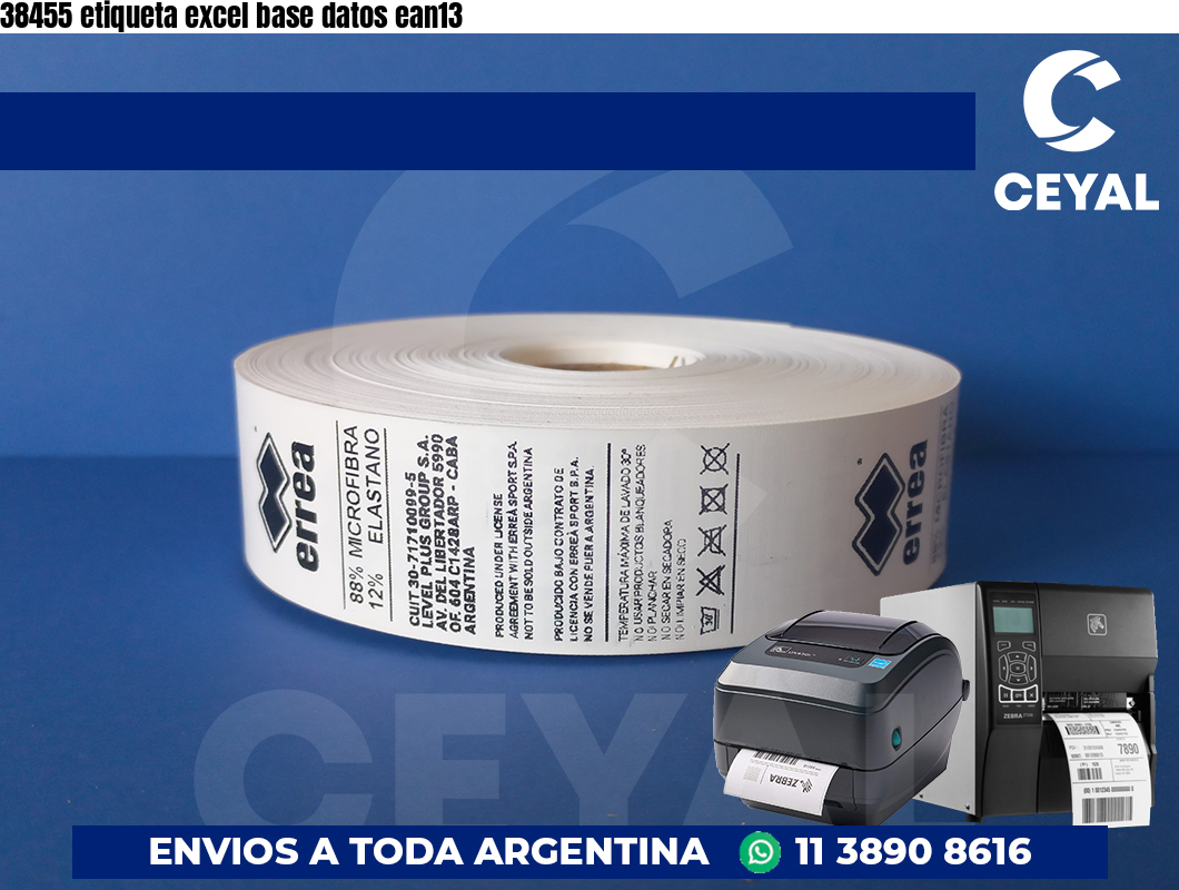 38455 etiqueta excel base datos ean13