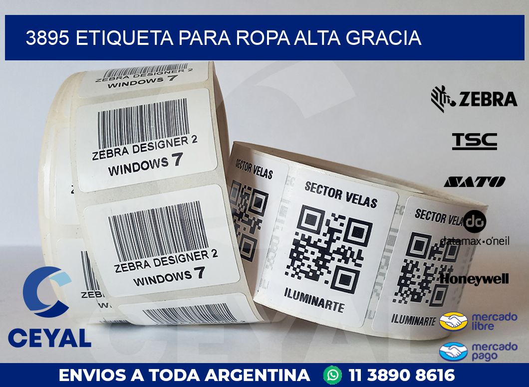 3895 ETIQUETA PARA ROPA ALTA GRACIA
