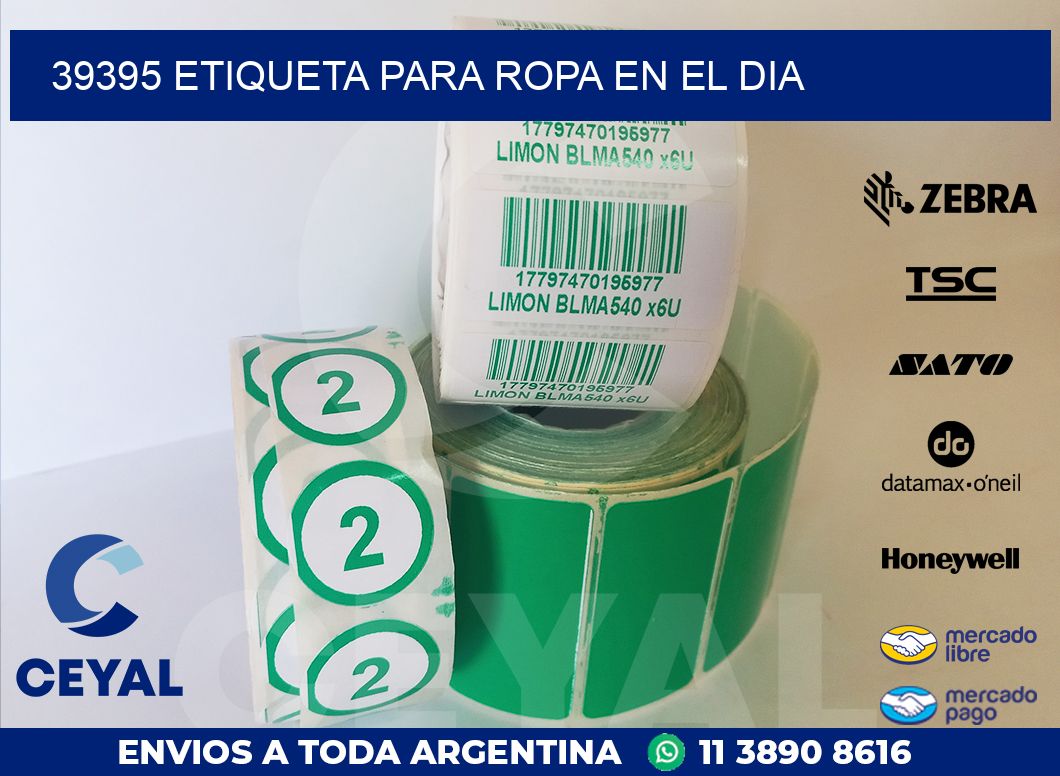 39395 ETIQUETA PARA ROPA EN EL DIA