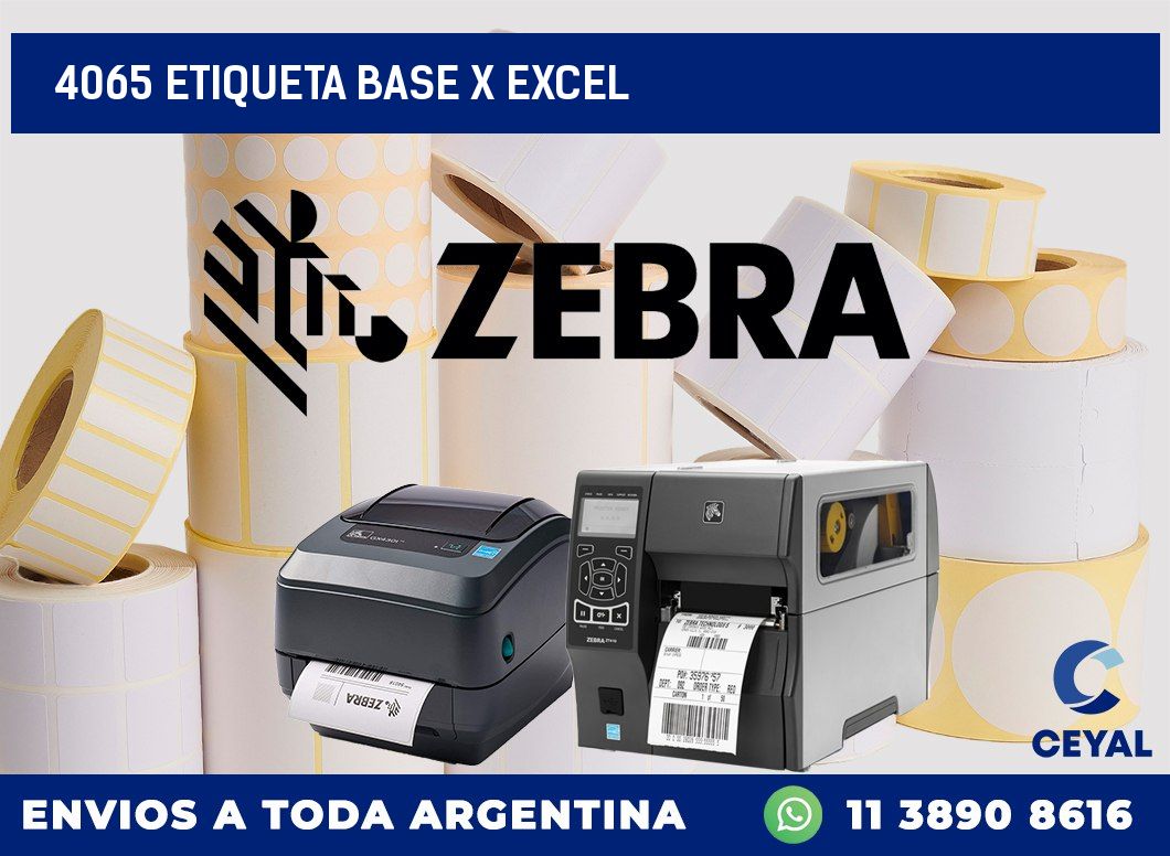 4065 etiqueta base x excel