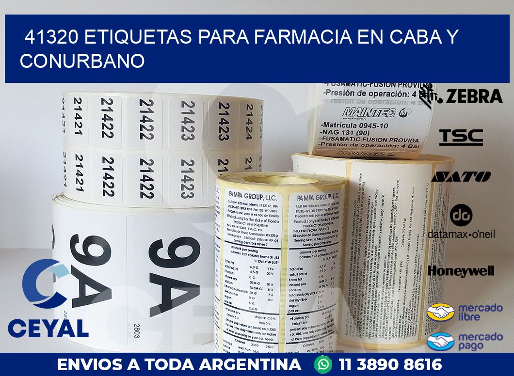 41320 ETIQUETAS PARA FARMACIA EN CABA Y CONURBANO