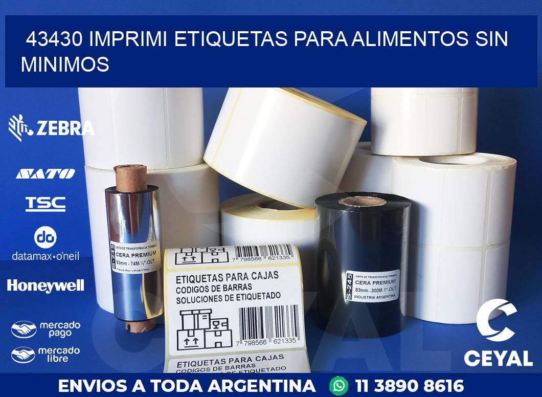 43430 IMPRIMI ETIQUETAS PARA ALIMENTOS SIN MINIMOS