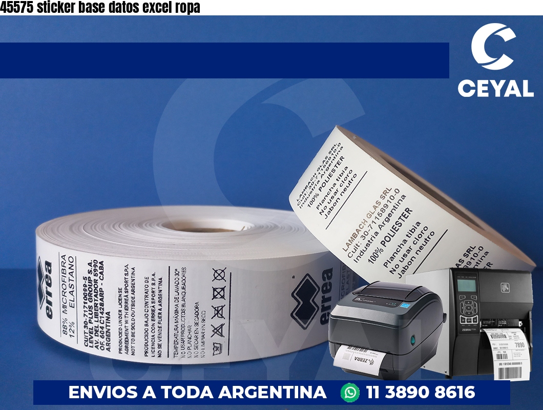 45575 sticker base datos excel ropa