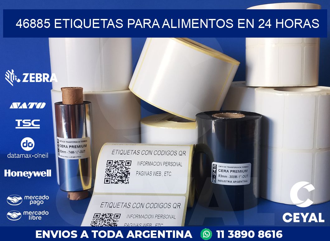 46885 ETIQUETAS PARA ALIMENTOS EN 24 HORAS