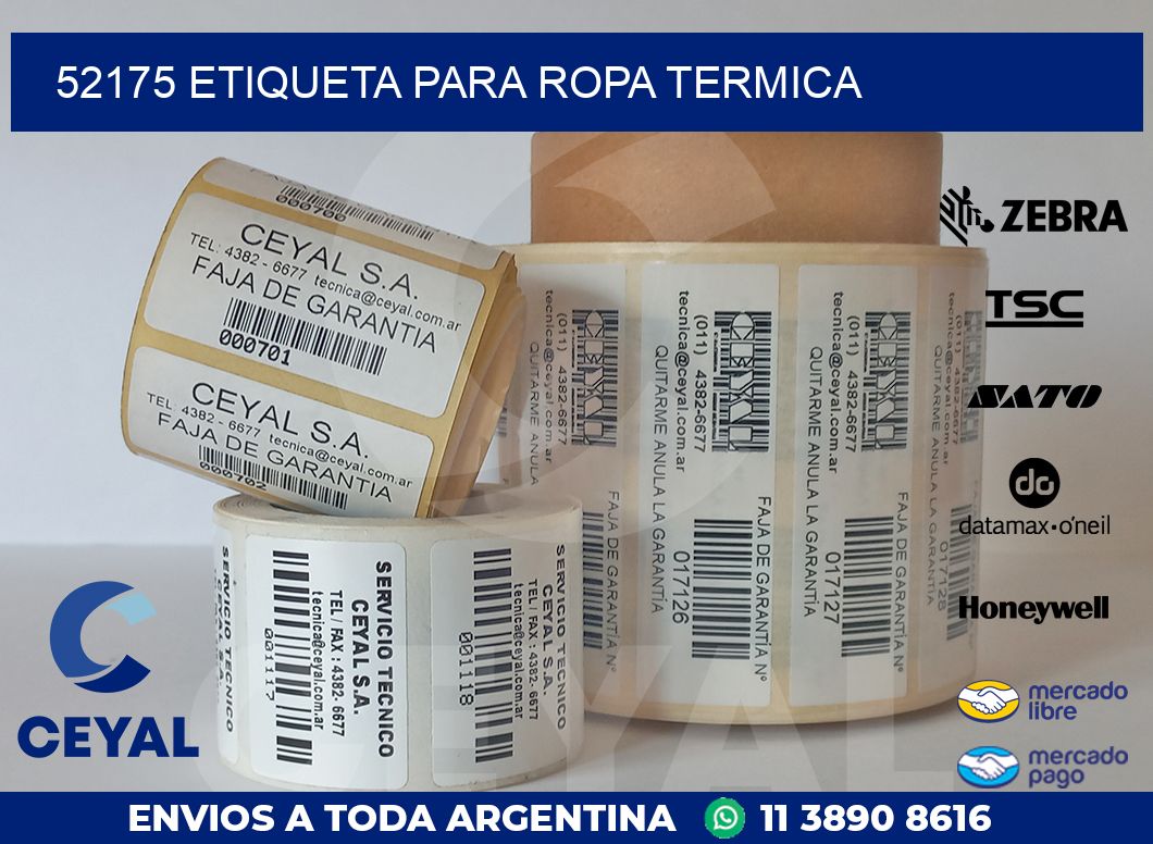 52175 ETIQUETA PARA ROPA TERMICA