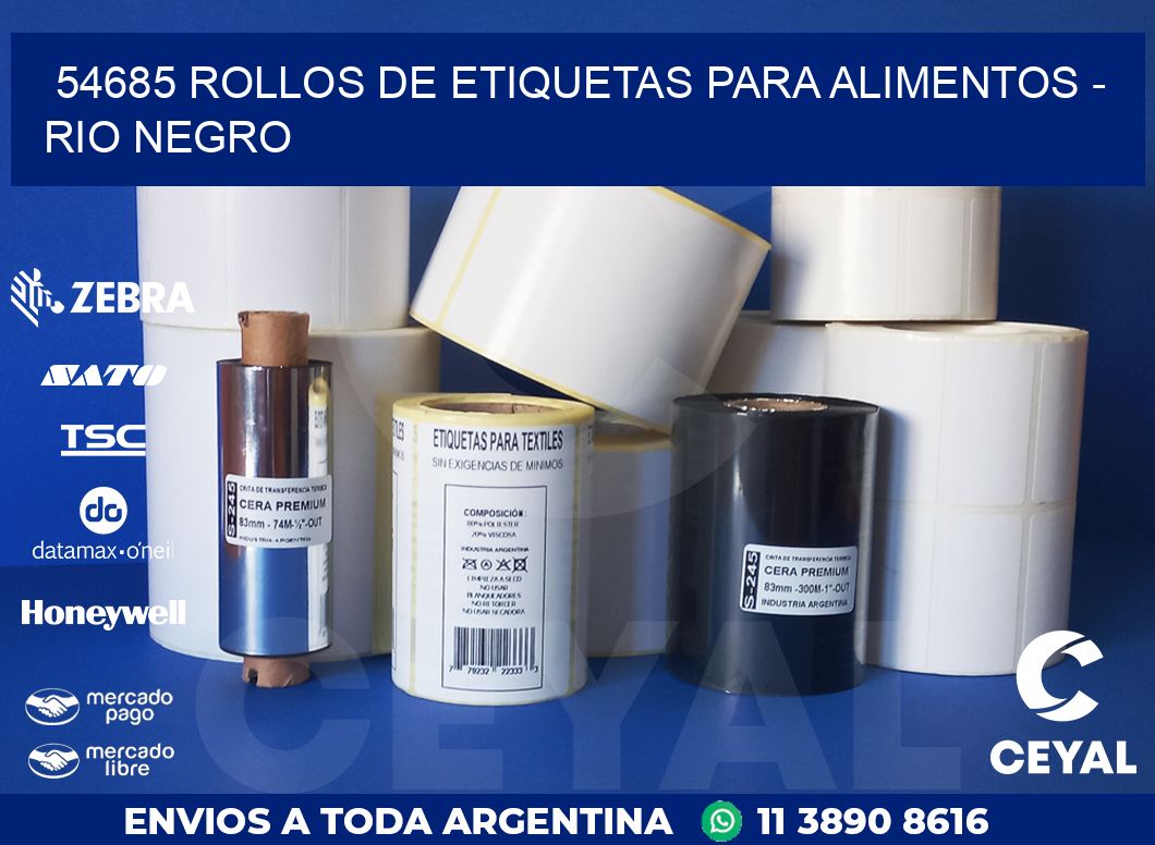 54685 ROLLOS DE ETIQUETAS PARA ALIMENTOS – RIO NEGRO