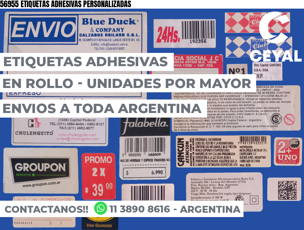 56955 ETIQUETAS ADHESIVAS PERSONALIZADAS
