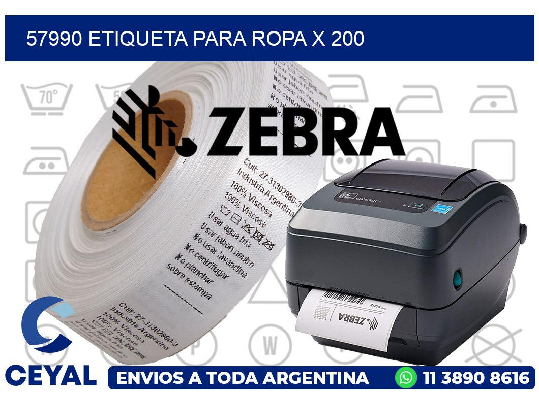 57990 ETIQUETA PARA ROPA X 200