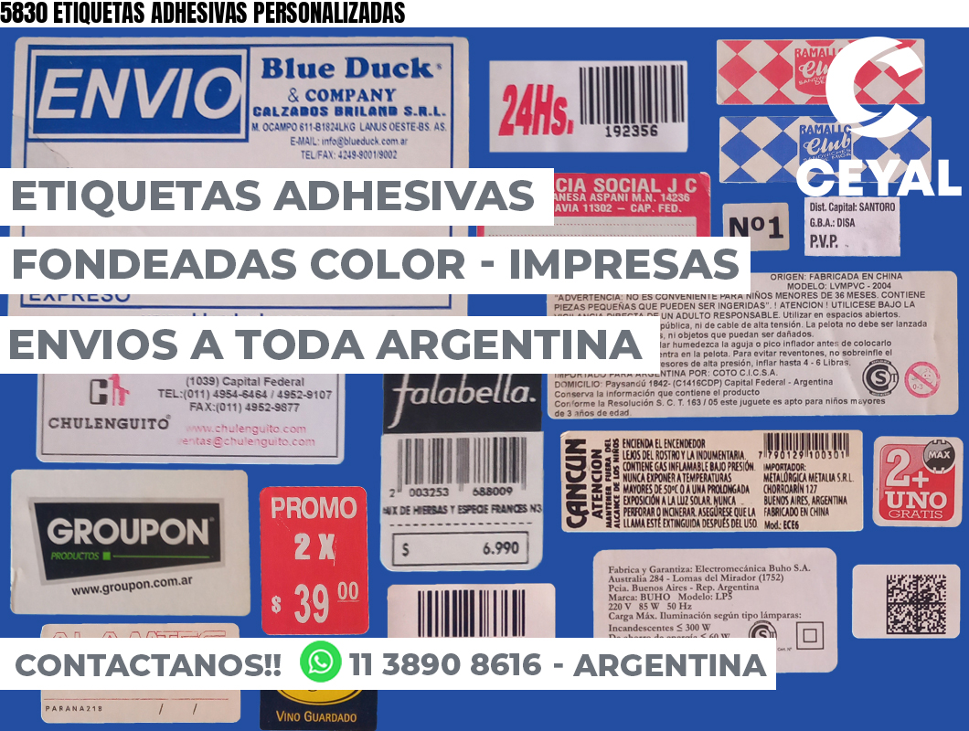 5830 ETIQUETAS ADHESIVAS PERSONALIZADAS