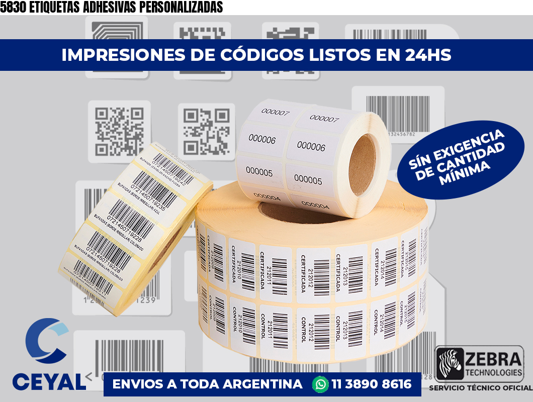 5830 ETIQUETAS ADHESIVAS PERSONALIZADAS
