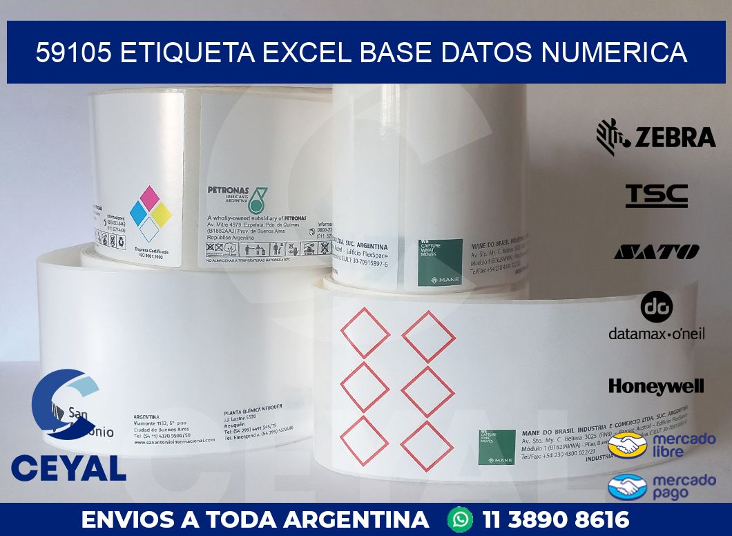59105 etiqueta excel base datos numerica