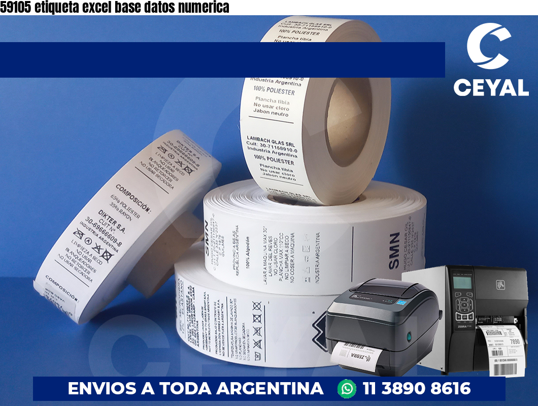 59105 etiqueta excel base datos numerica