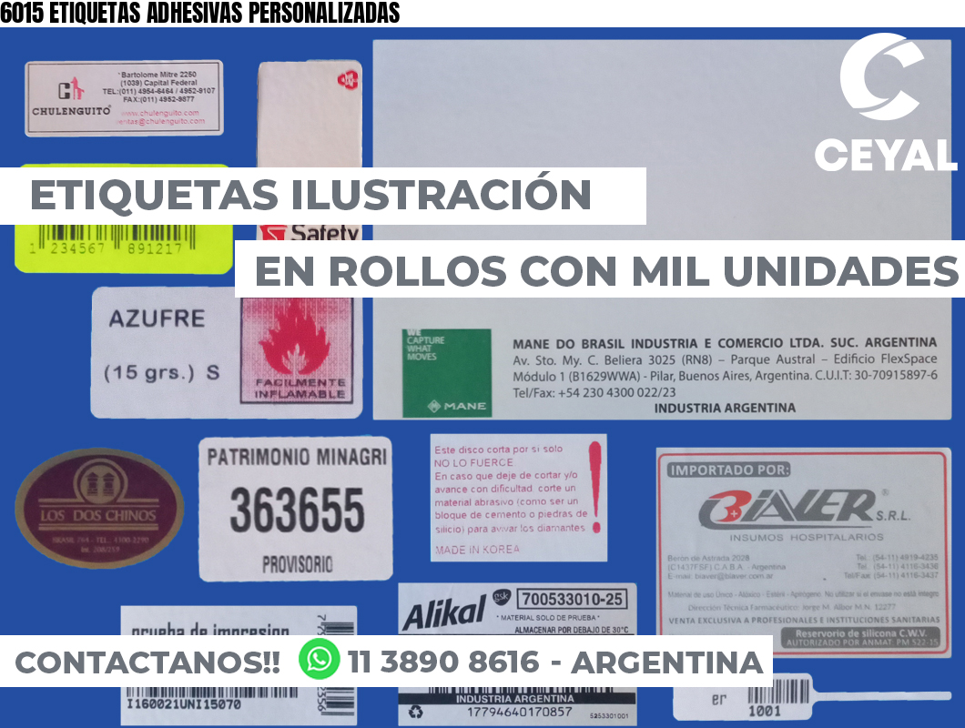 6015 ETIQUETAS ADHESIVAS PERSONALIZADAS
