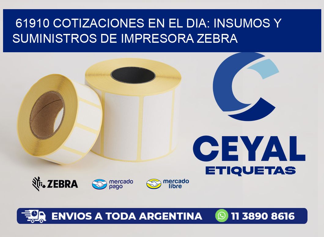 61910 COTIZACIONES EN EL DIA: INSUMOS Y SUMINISTROS DE IMPRESORA ZEBRA
