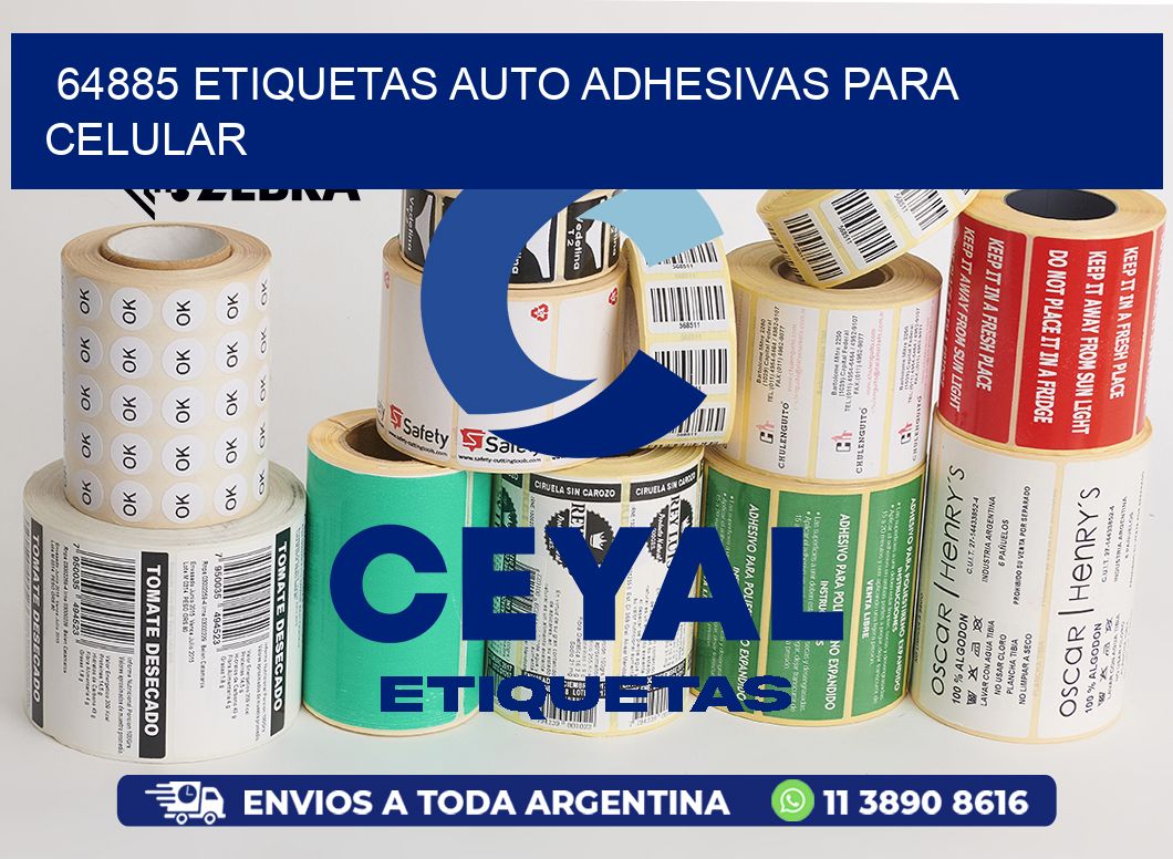 64885 etiquetas auto adhesivas para celular