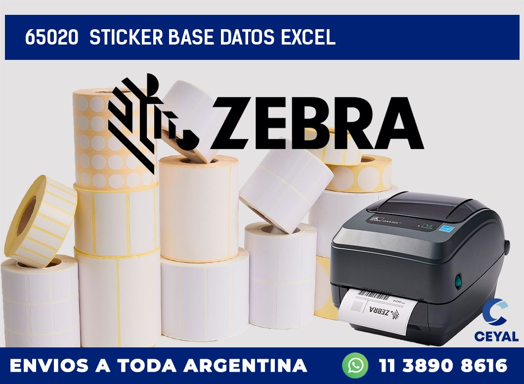 65020  sticker base datos excel