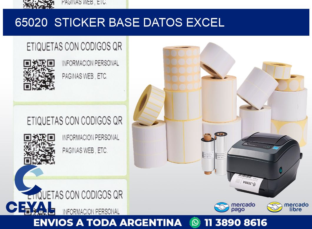65020  sticker base datos excel