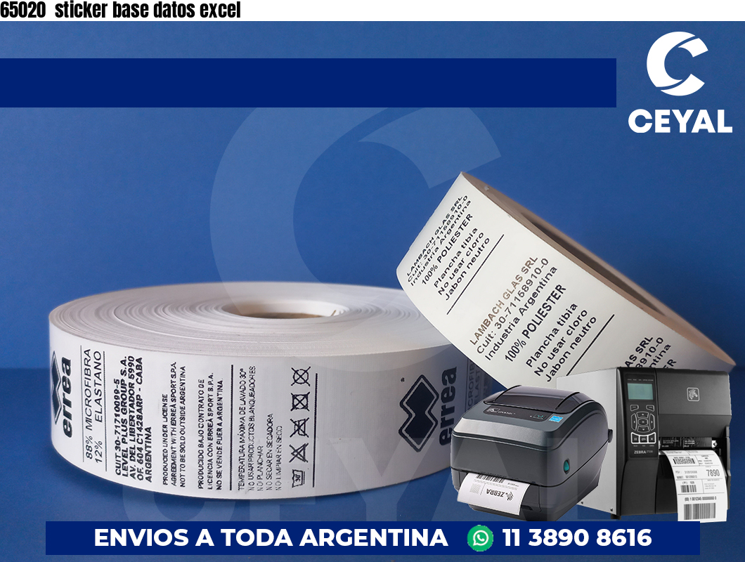 65020  sticker base datos excel