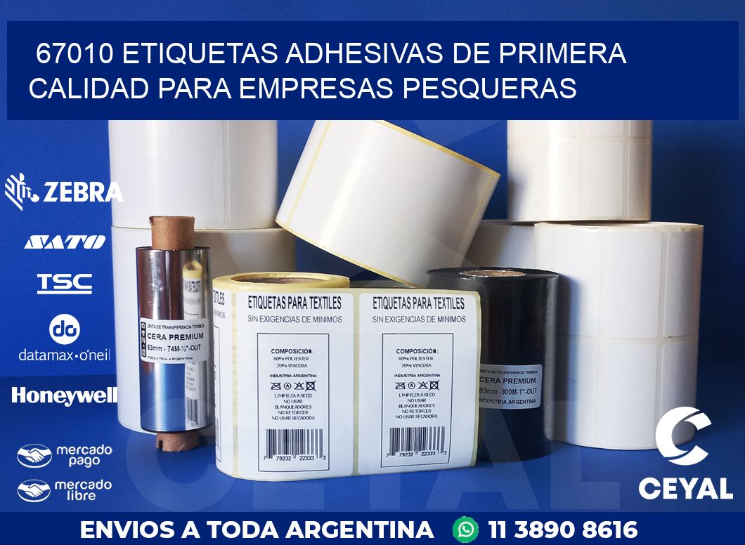 67010 ETIQUETAS ADHESIVAS DE PRIMERA CALIDAD PARA EMPRESAS PESQUERAS
