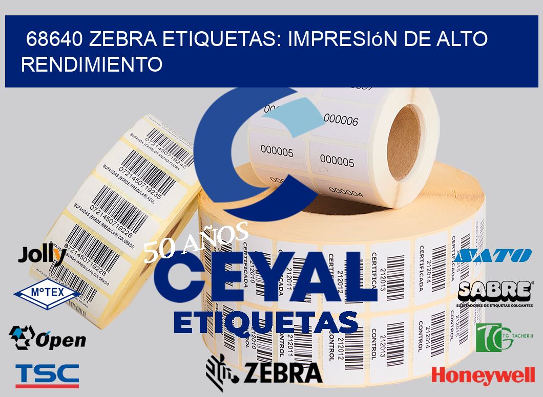 68640 Zebra Etiquetas: Impresión de Alto Rendimiento