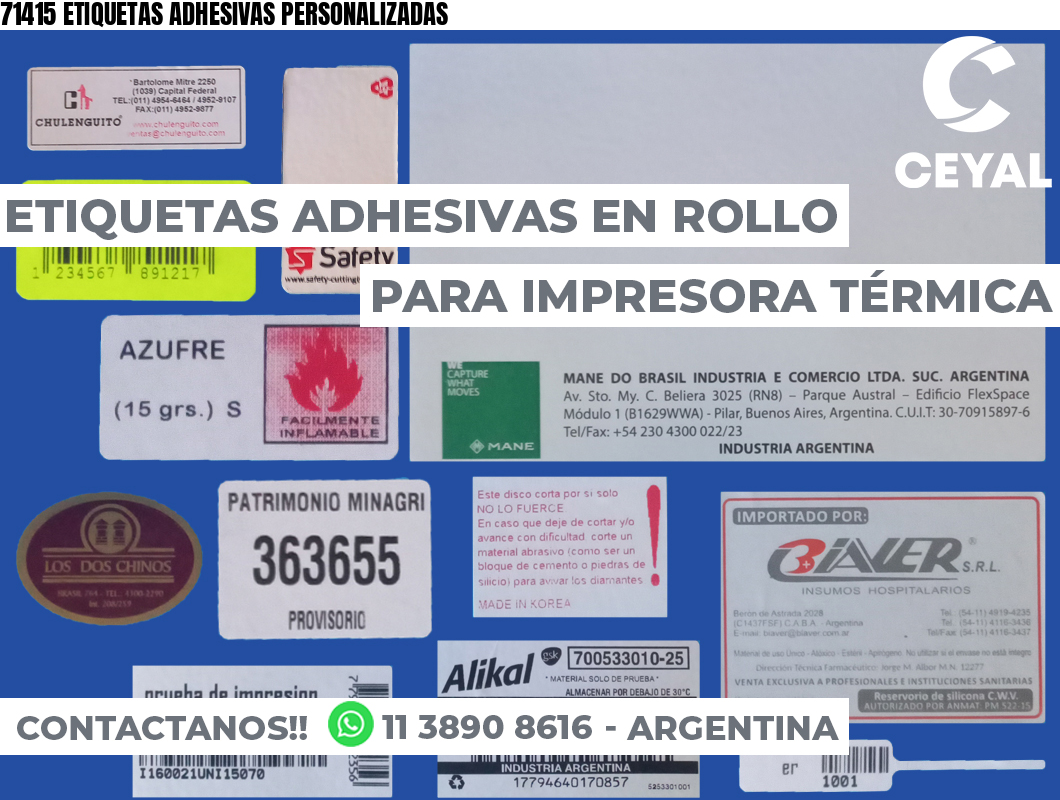71415 ETIQUETAS ADHESIVAS PERSONALIZADAS
