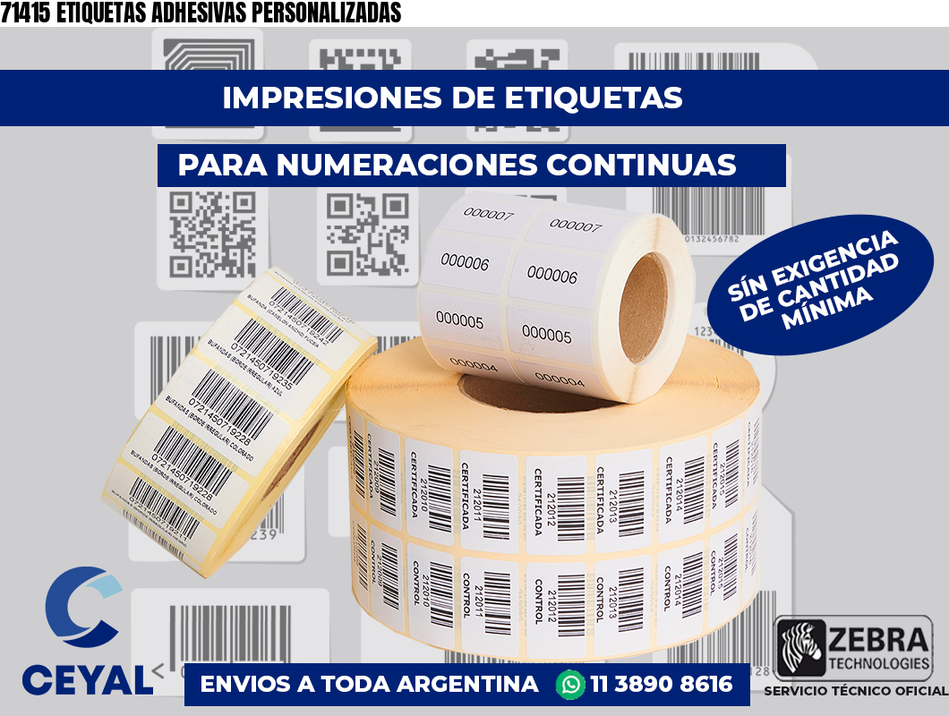 71415 ETIQUETAS ADHESIVAS PERSONALIZADAS
