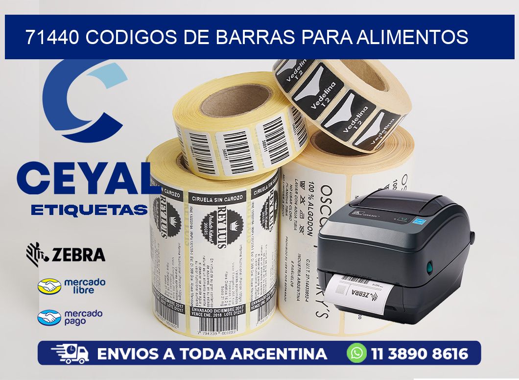 71440 CODIGOS DE BARRAS PARA ALIMENTOS