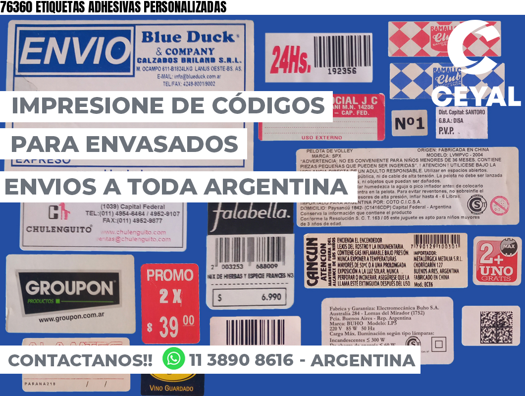 76360 ETIQUETAS ADHESIVAS PERSONALIZADAS