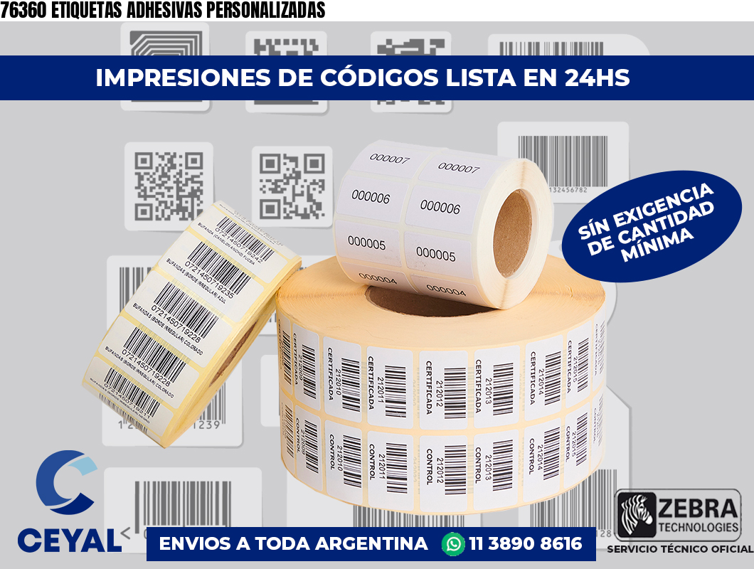 76360 ETIQUETAS ADHESIVAS PERSONALIZADAS