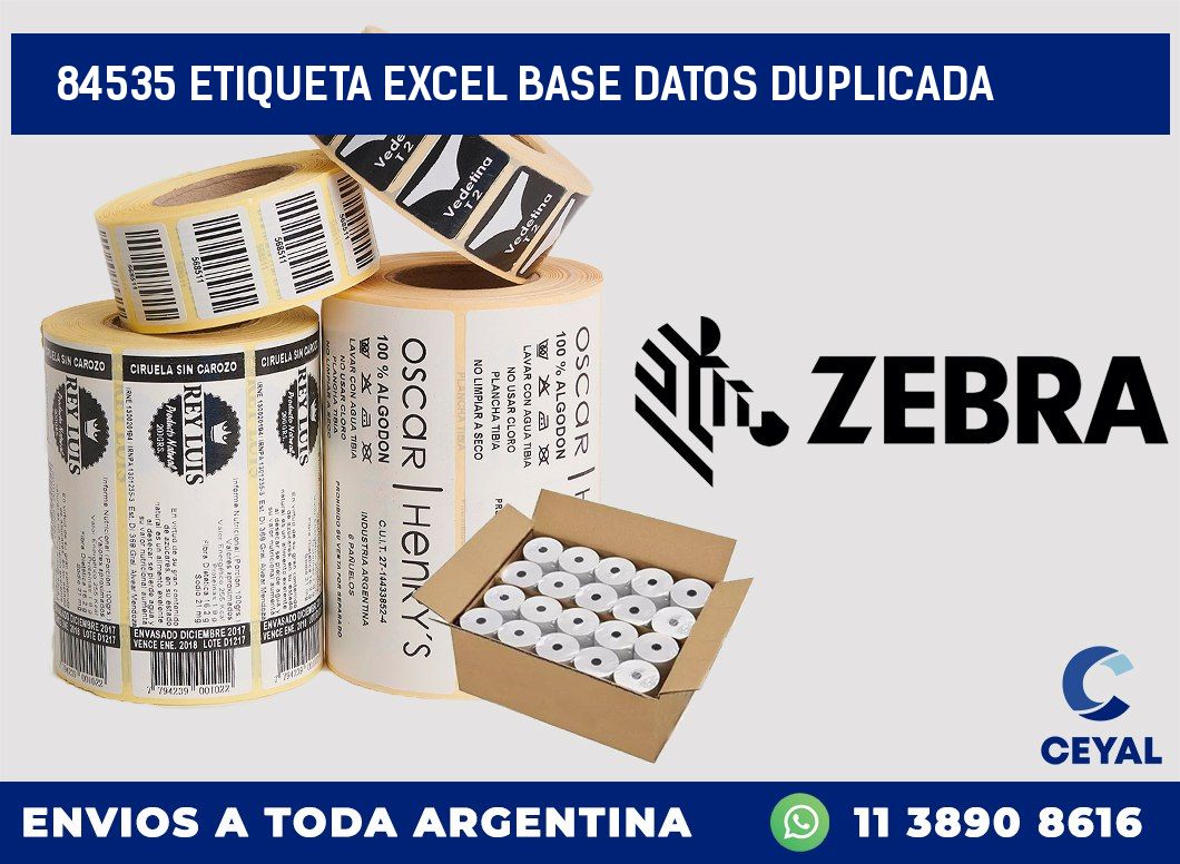 84535 etiqueta excel base datos duplicada