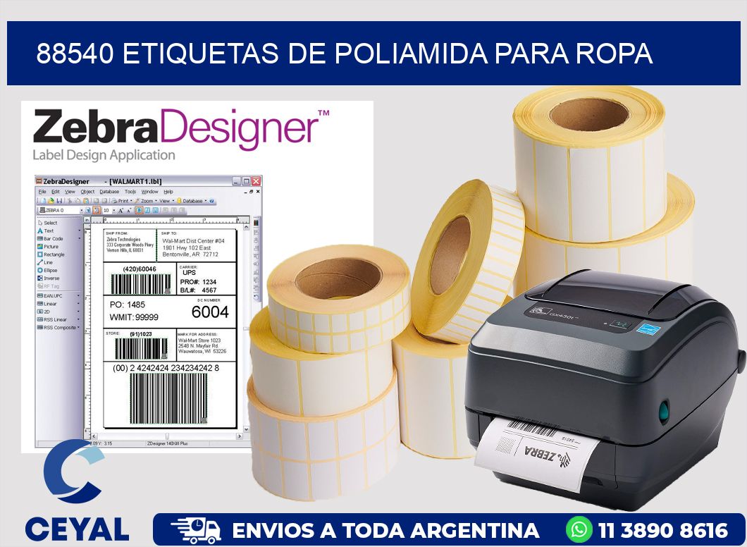88540 ETIQUETAS DE POLIAMIDA PARA ROPA