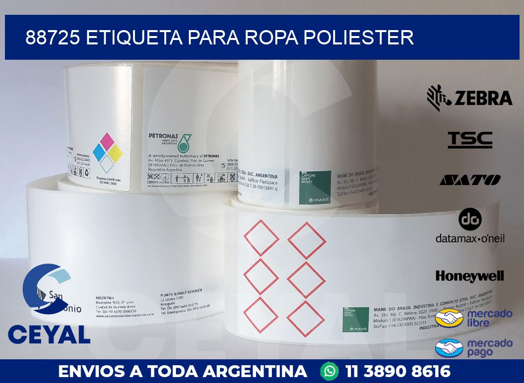 88725 ETIQUETA PARA ROPA POLIESTER