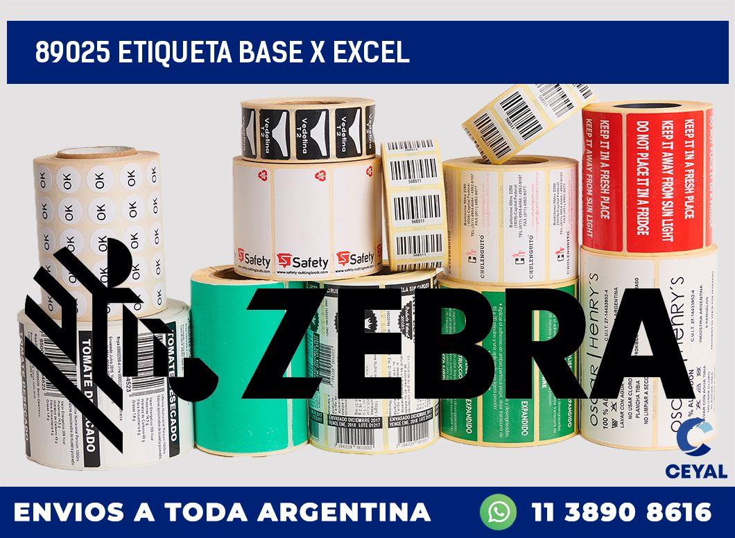 89025 etiqueta base x excel