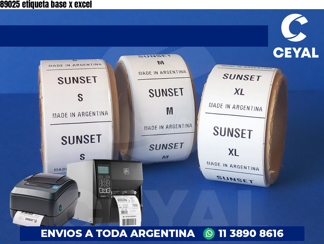 89025 etiqueta base x excel
