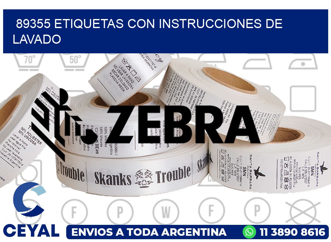 89355 ETIQUETAS CON INSTRUCCIONES DE LAVADO
