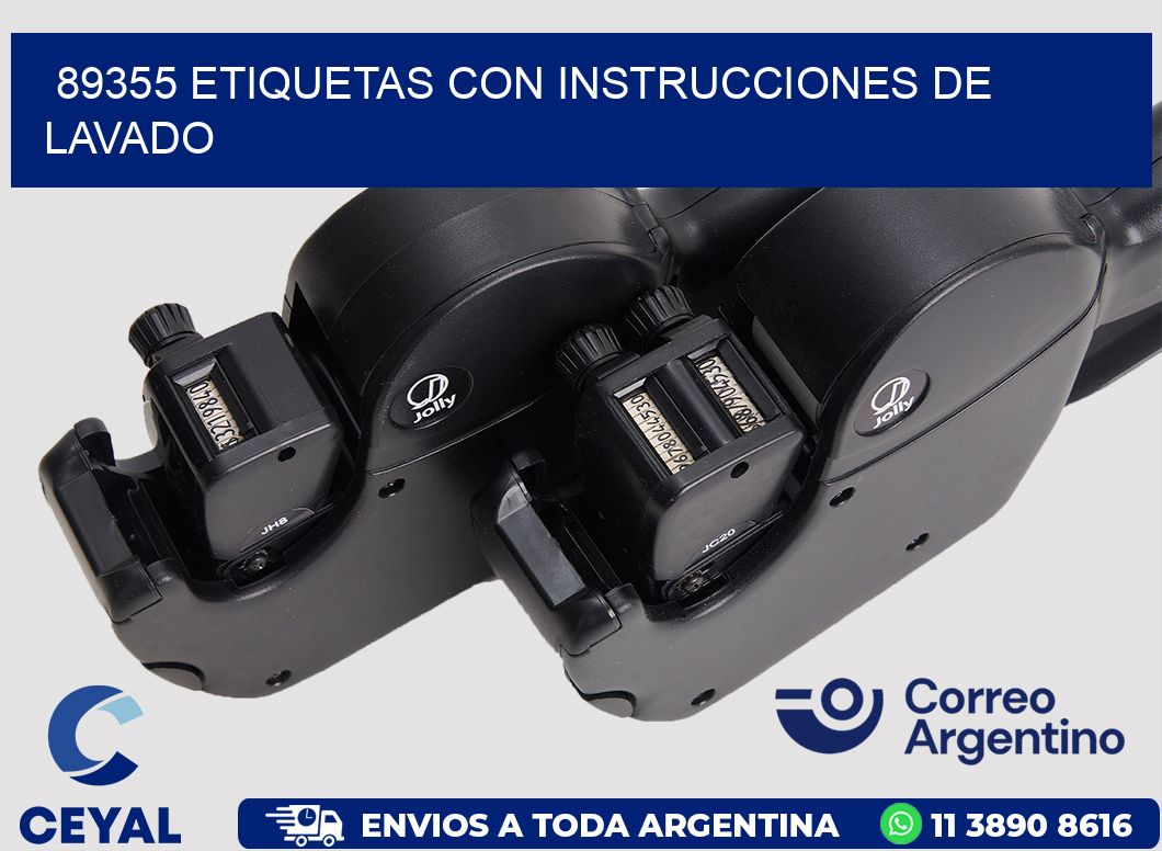 89355 ETIQUETAS CON INSTRUCCIONES DE LAVADO