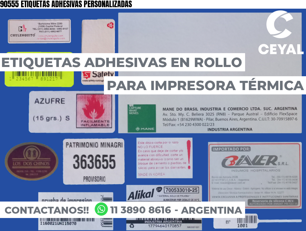 90555 ETIQUETAS ADHESIVAS PERSONALIZADAS