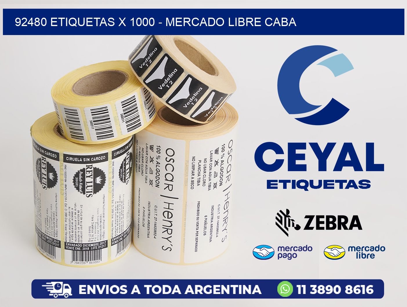 92480 ETIQUETAS X 1000 - MERCADO LIBRE CABA