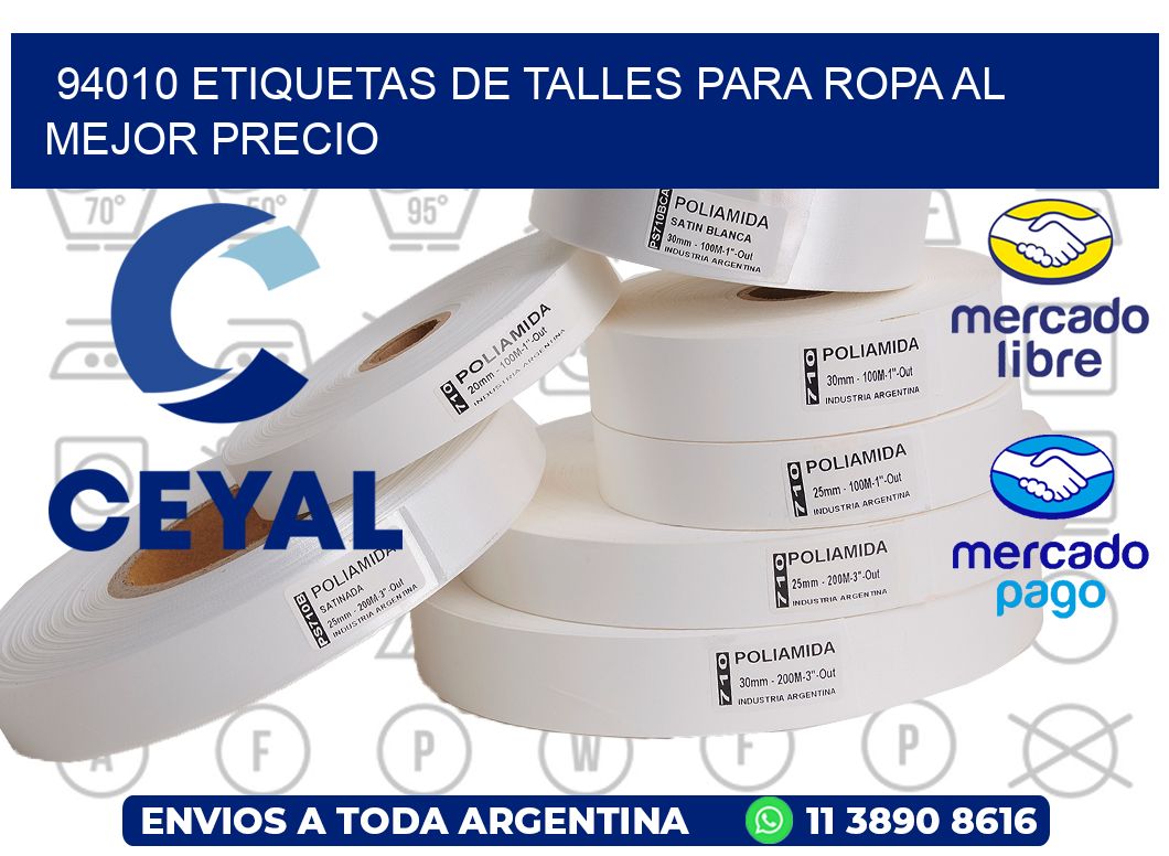94010 ETIQUETAS DE TALLES PARA ROPA AL MEJOR PRECIO