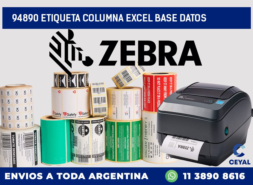 94890 etiqueta columna excel base datos