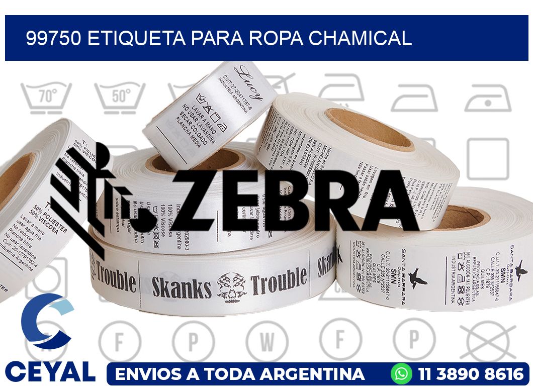 99750 ETIQUETA PARA ROPA CHAMICAL