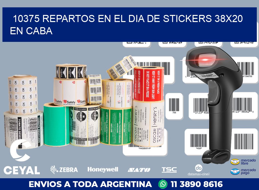 10375 REPARTOS EN EL DIA DE STICKERS 38X20 EN CABA