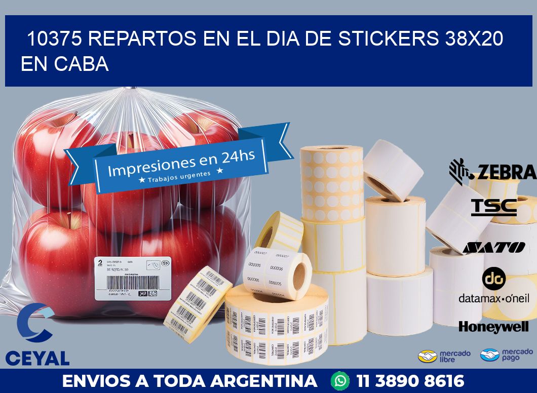 10375 REPARTOS EN EL DIA DE STICKERS 38X20 EN CABA