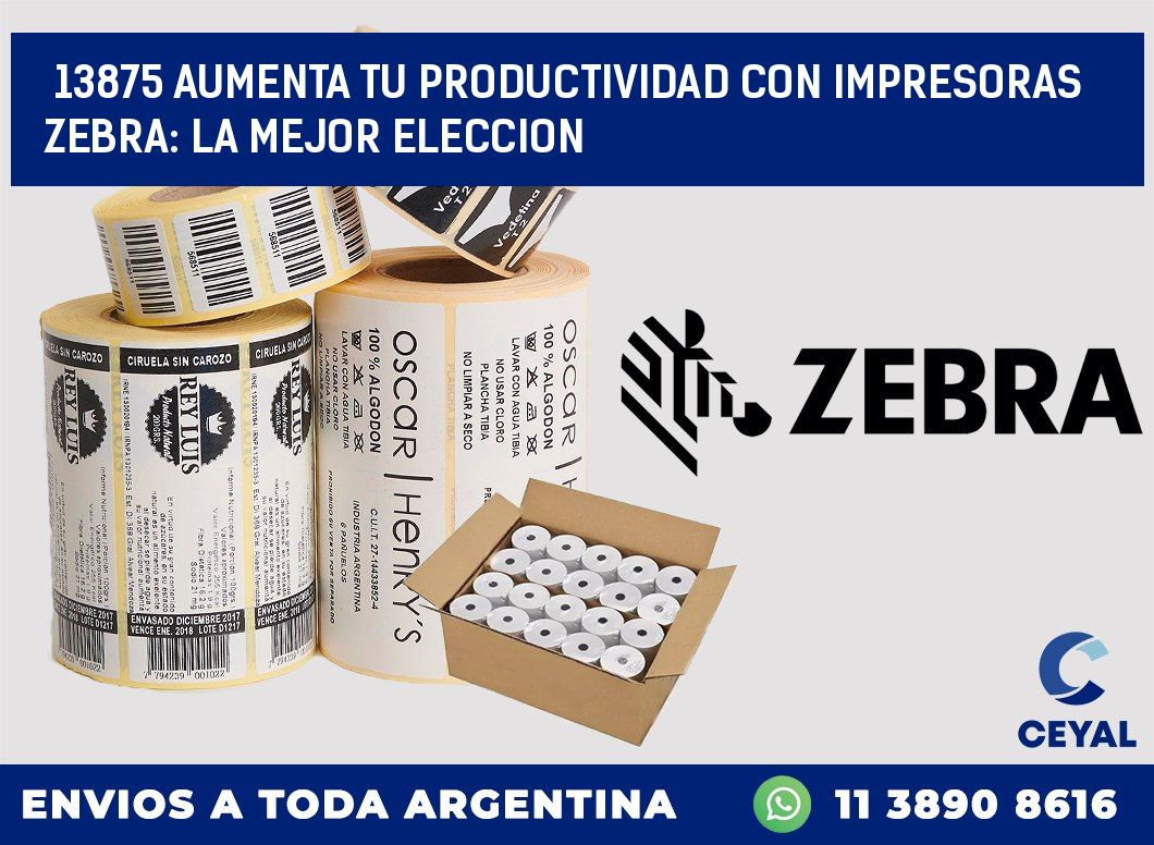 13875 AUMENTA TU PRODUCTIVIDAD CON IMPRESORAS ZEBRA: LA MEJOR ELECCION