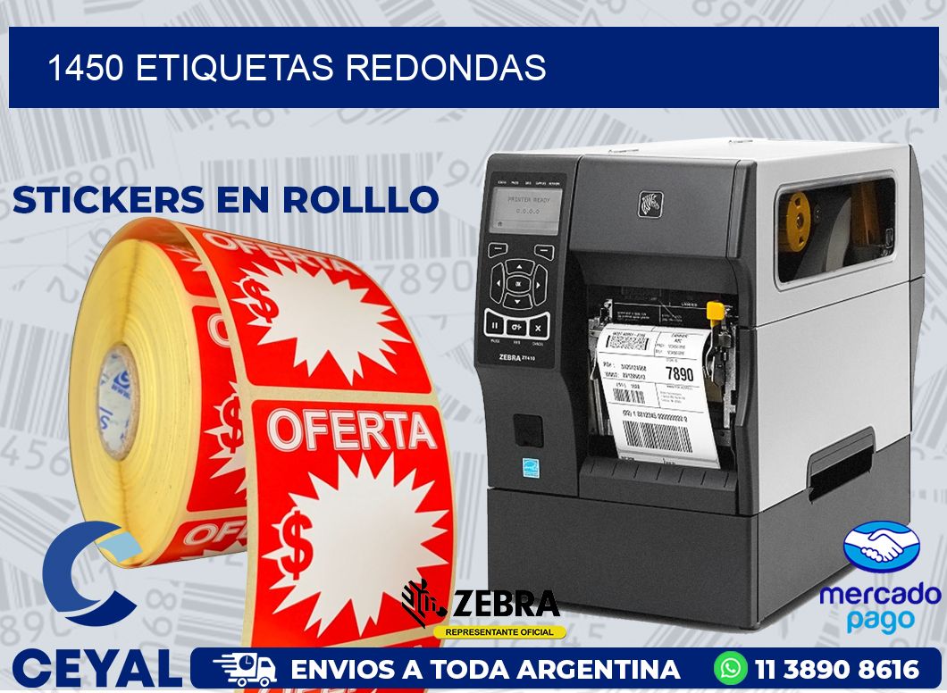 1450 ETIQUETAS REDONDAS