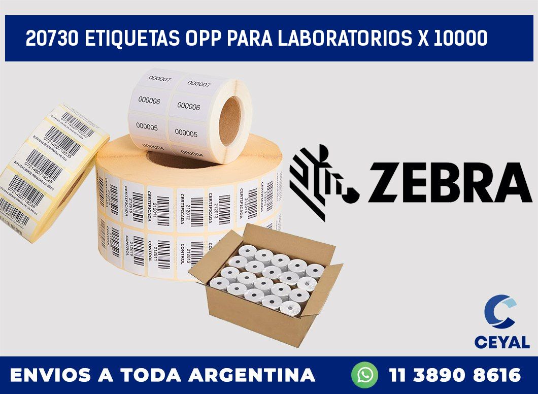 20730 ETIQUETAS OPP PARA LABORATORIOS X 10000