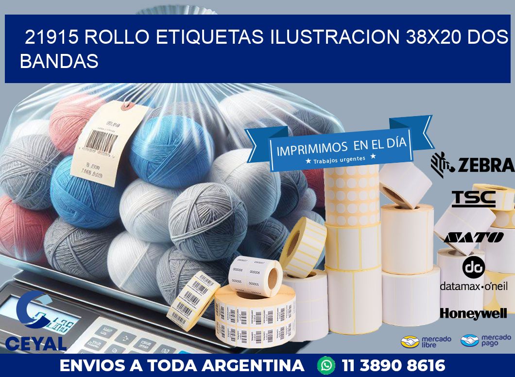 21915 ROLLO ETIQUETAS ILUSTRACION 38X20 DOS BANDAS