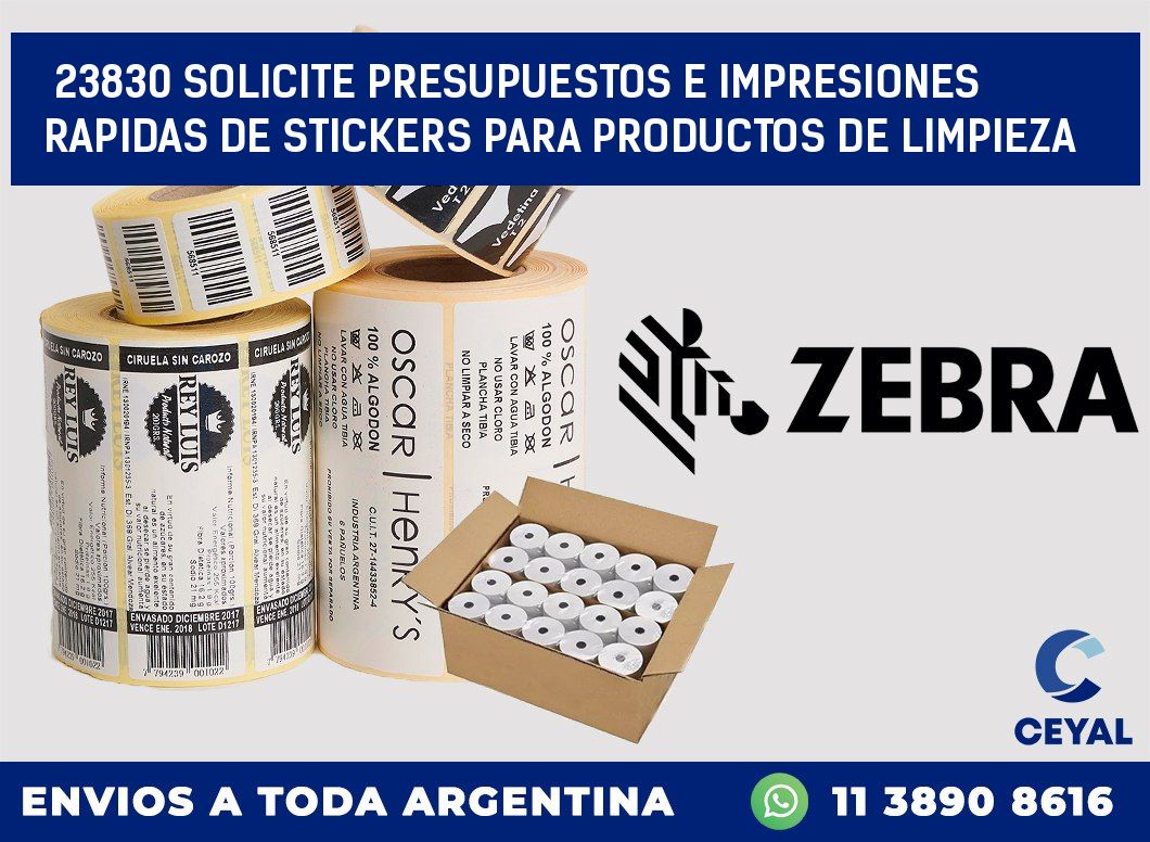 23830 SOLICITE PRESUPUESTOS E IMPRESIONES RAPIDAS DE STICKERS PARA PRODUCTOS DE LIMPIEZA