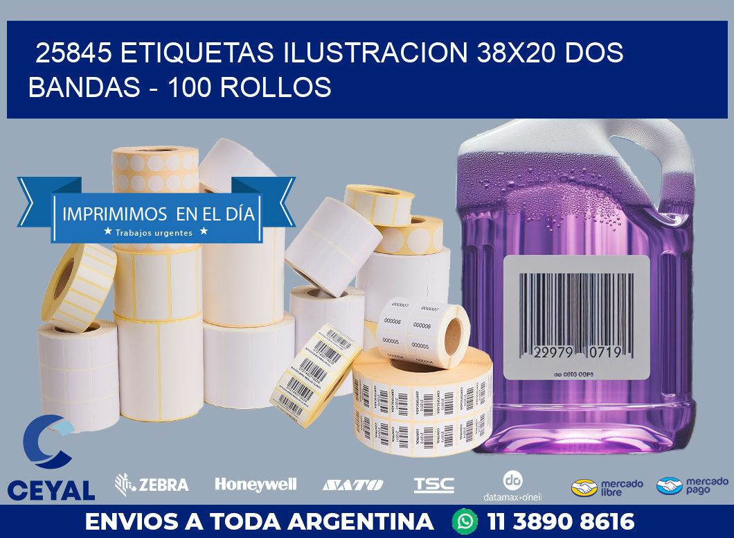 25845 ETIQUETAS ILUSTRACION 38X20 DOS BANDAS – 100 ROLLOS