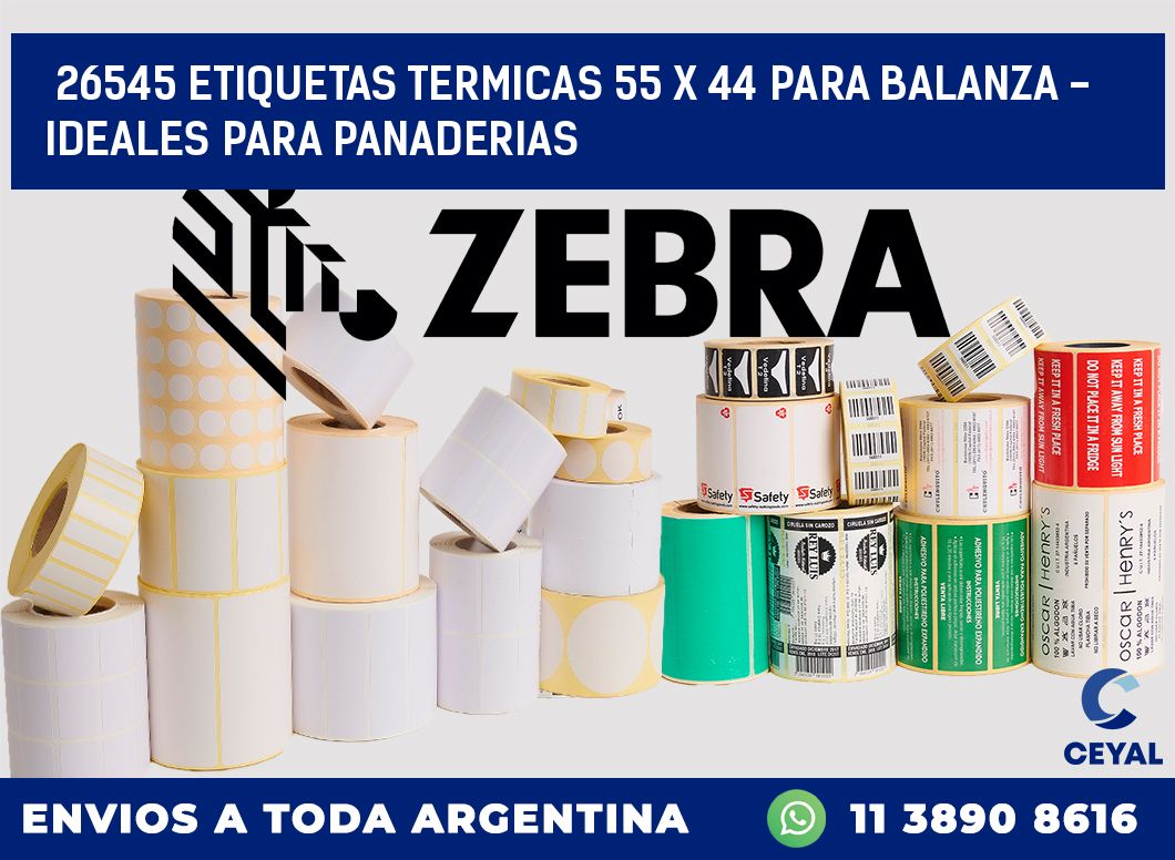 26545 ETIQUETAS TERMICAS 55 X 44 PARA BALANZA - IDEALES PARA PANADERIAS